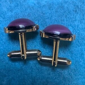 Elegant Gold and Purple CUFFLINKS Pre-Owned Light Pink And Gold Color